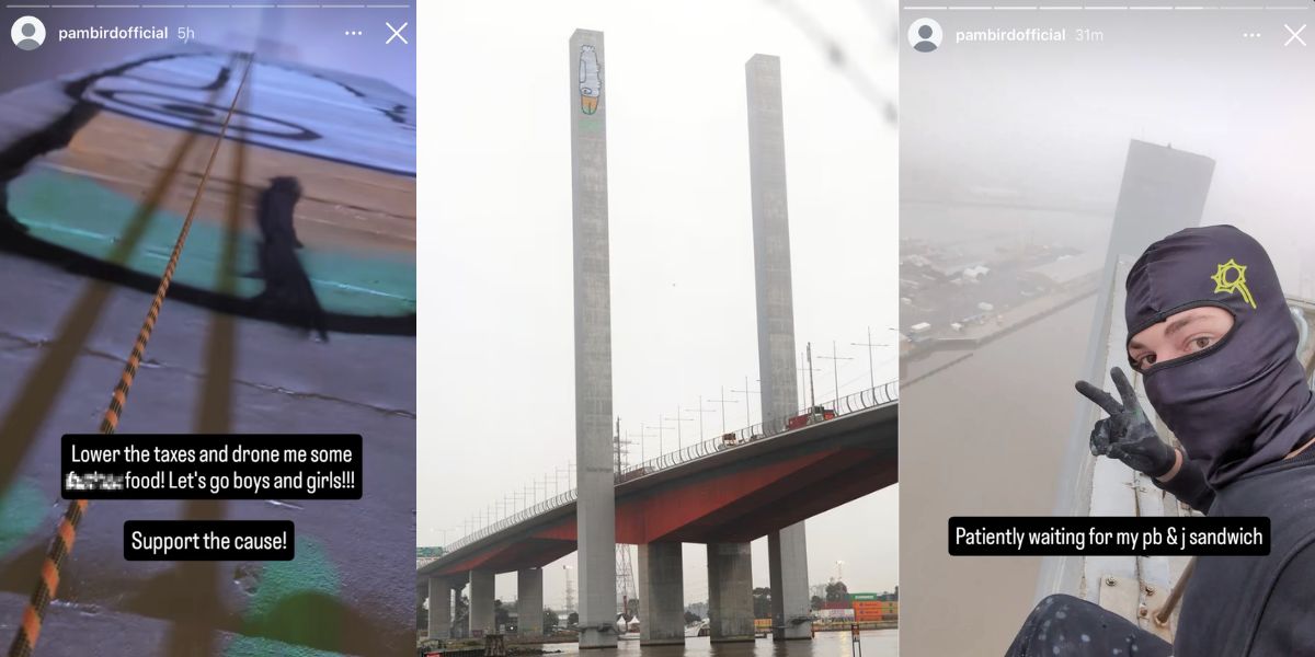 Pam The Bird Pops Up On Melbourne’s Bolte Bridge And Sparks Major Police Stand-Off